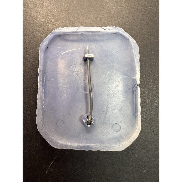 Vintage 1940’s Celluloid Horse Head Brooch/Pin Blue Square Fashion Retro 2" - Picture 4 of 10